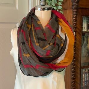 multicolor infinity scarf (Grey, magenta, black and gold) super soft & light
